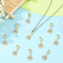 10Pcs Brass & ABS Plastic Imitation Pearl Pendant Decorations&nbsp;HJEW-YW00399