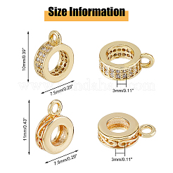 16Pcs 4 Style Brass Micro Pave Cubic Zirconia Tube Bails&nbsp;KK-FH0007-20