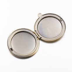 Brass Locket Pendants&nbsp;X-KK-N0116-078AB