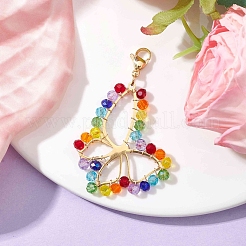 Stainless Steel Glass Pendant Decorations&nbsp;HJEW-JM01818-02