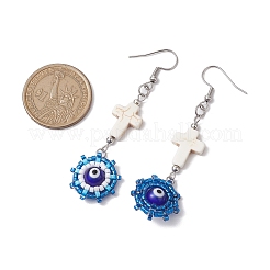 Glass Seed Beads Dangle Earrings&nbsp;EJEW-MZ00219-02