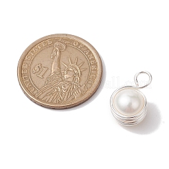 Natural Cultured Freshwater Pearl Copper Wire Wrapped Pendants&nbsp;PALLOY-JF02684