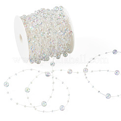 Acrylic Round Beaded Link Chains&nbsp;DIY-MB0007-001A
