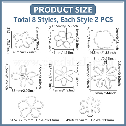 16Pcs 8 Styles Tibetan Style Alloy Flower Pendants&nbsp;FIND-GA0007-06