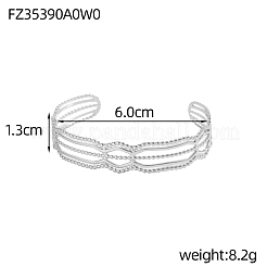 304 Stainless Steel Cuff Bangles&nbsp;STAS-OY007-68P