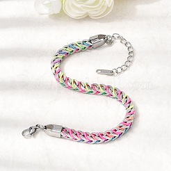 304 Stainless Steel Chain & Nylon Braided Bracelets for Women&nbsp;BJEW-A152-01P