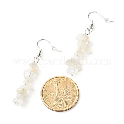 Natural White Moonstone Chip Beads Dangle Earrings&nbsp;EJEW-JE04649-08