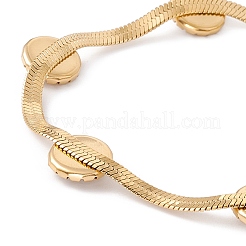 Plastic Pearl Flower Beaded Herringbone Chan Bracelet&nbsp;BJEW-G656-04G