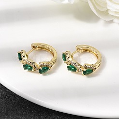 Rack Plating Brass Cubic Zirconia Hoop Earrings&nbsp;EJEW-L308-01G