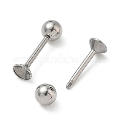 304 Stainless Steel Stud Earring Findings&nbsp;STAS-U056-04A-P