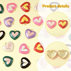 30Pcs 6 Colors Alloy Enamel Pendants&nbsp;FIND-FS0004-06