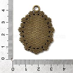 Vintage Tibetan Style Alloy Flower Pendant Cabochon Bezel Settings&nbsp;TIBEP-M018-42AB-NF