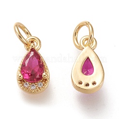 Brass Micro Pave Clear Cubic Zirconia Charms&nbsp;KK-F820-15A-G