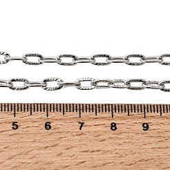 4MM 201 Stainless Steel Textured Cable Chain Necklaces for Unisex&nbsp;NJEW-K302-10P