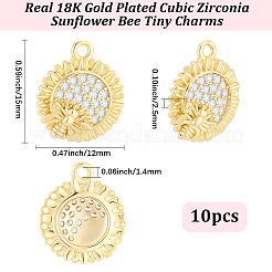 10Pcs Brass Micro Pave Cubic Zirconia Pendants&nbsp;KK-BBC0027-93