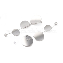 Brass Pendants Stud Earrings&nbsp;EJEW-B046-07P