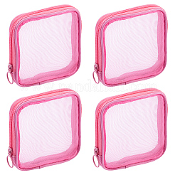 4Pcs Nylon Mesh and Polyester Fiber Cosmetic Zipper Storage Clutch Bags&nbsp;ABAG-CN0001-57A