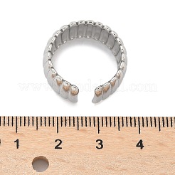 304 Stainless Steel Open Cuff Ring for Women&nbsp;RJEW-U014-05P