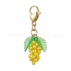 Glass Seed Beaded Grape Pendant Decoration&nbsp;HJEW-MZ00145-03