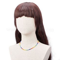 Glass Seed Beaded Necklace for Women&nbsp;NJEW-JN03931