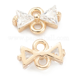Brass Clear Cubic Zirconia Links Connectors&nbsp;ZIRC-O042-05G