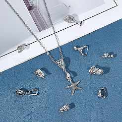 Filigree Rack Plating Brass Pendant Pinch Bails&nbsp;KK-FH0001-64P