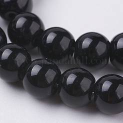 Synthetic Black Stone Beads Strands&nbsp;G-G088-8mm
