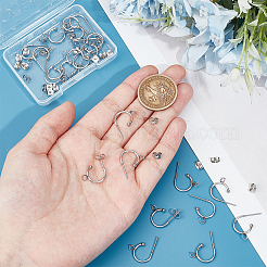 24Pcs 304 Stainless Steel Ring Stud Earrings&nbsp;STAS-UN0057-81