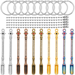 10Pcs 5 Colors Alloy Rhinestone Shovel Keychian&nbsp;KEYC-SC0001-58