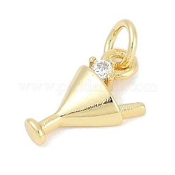 Brass Micro Pave Cubic Zirconia Pendants&nbsp;KK-Q028-70G-02
