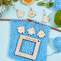 Alloy and  Wooden Sweater Knitting tool&nbsp;AJEW-WH0472-20E