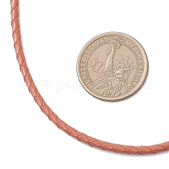 3MM Punk Rock Round Braided Leather Cord Necklaces&nbsp;NJEW-JN05861-02