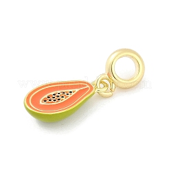 Brass Enamel Fruit European Dangle Charms&nbsp;X-KK-Z090-08G-09