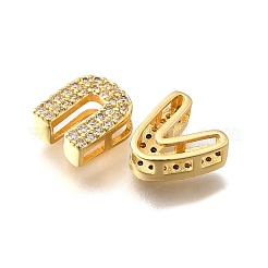 Brass Micro Pave Cubic Zirconia Beads&nbsp;KK-R218-06G