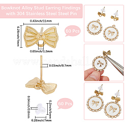 60Pcs Bowknot Alloy Stud Earring Findings&nbsp;FIND-BBC0004-63A