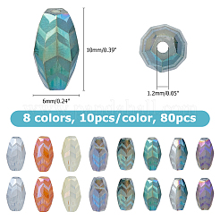 80Pcs 8 Colors Transparent Electroplate Glass Beads&nbsp;EGLA-HS0001-03