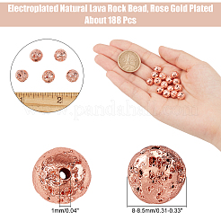 Electroplated Natural Lava Rock Bead Strands&nbsp;G-AR0002-77B