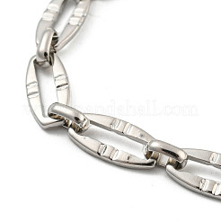 Non-Tarnish 304 Stainless Steel Oval Link Chains Bracelets for Men & Women&nbsp;BJEW-D042-07G