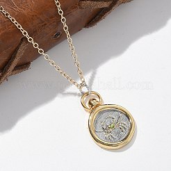 Brass Twelve Constellations Tarot Pendant Necklaces&nbsp;NJEW-Q006-01F-G