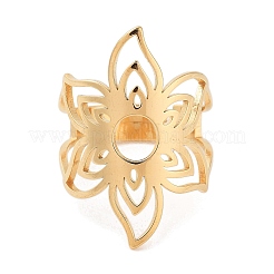 Flower 304 Stainless Steel Adjustable Rings for Women&nbsp;RJEW-G328-02G