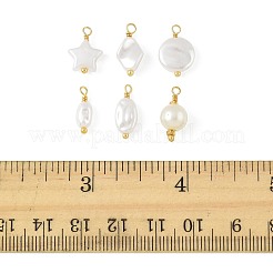 24Pcs 6 Styles ABS Plastic Imitation Pearl Pendants&nbsp;KK-FS0001-93