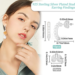 10Pcs Brass Stud Earring Findings&nbsp;KK-BBC0028-21