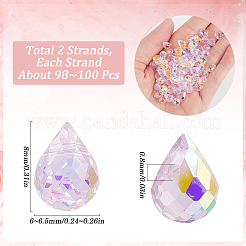 2 Strands Transparent Electroplate Glass Beads Strands&nbsp;EGLA-SP0001-23B