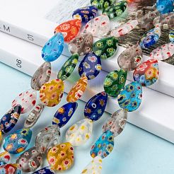 Handmade Millefiori Glass Beads Strands&nbsp;LK-R004-08