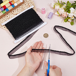 Galloon with Glass Seed Beads Gauze Ribbon for Sewing Decoration&nbsp;OCOR-WH0109-091A