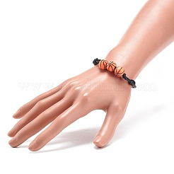 2Pcs 2 Colors Sport Theme Acrylic Beaded Bracelet&nbsp;BJEW-JB08558-03