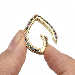 Brass Micro Pave Cubic Zirconia Spring Gate Rings&nbsp;ZIRC-S066-036A-NF