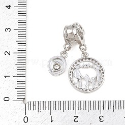 Mother's Day Brass Micro Pave Clear Cubic Zirconia Pendants&nbsp;KK-H268-06P