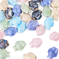 30Pcs 6 Colors Handmade Porcelain Beads&nbsp;PORC-TA0001-84