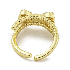 Brass Micro Pave Cubic Zirconia Cuff Ring&nbsp;RJEW-E296-08G